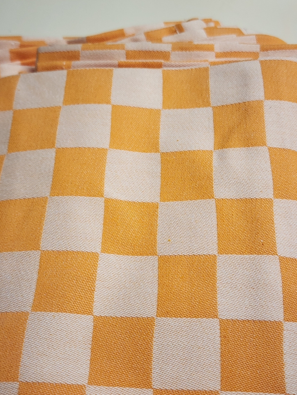 Linen Napkins Orange White Check 20 x 20 Set of 12 Parties New 698 B17